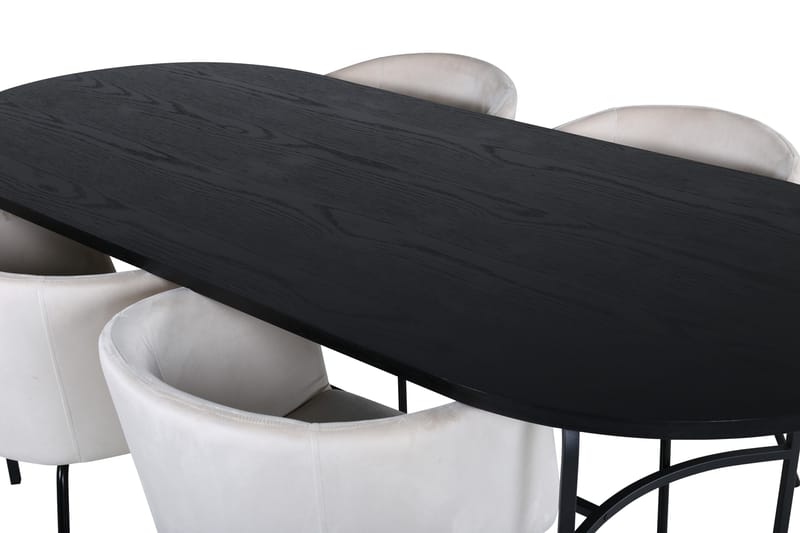 Skate Spisegruppe 200 cm Oval med 4 Berita Stoler - Beige - Møbler - Bord - Spisegrupper