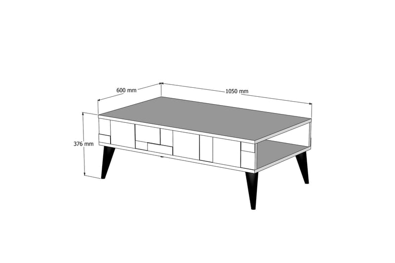 Alsacia Sofabord 105 cm - Mørkebrun/Antracit - Møbler - Bord - Sofabord