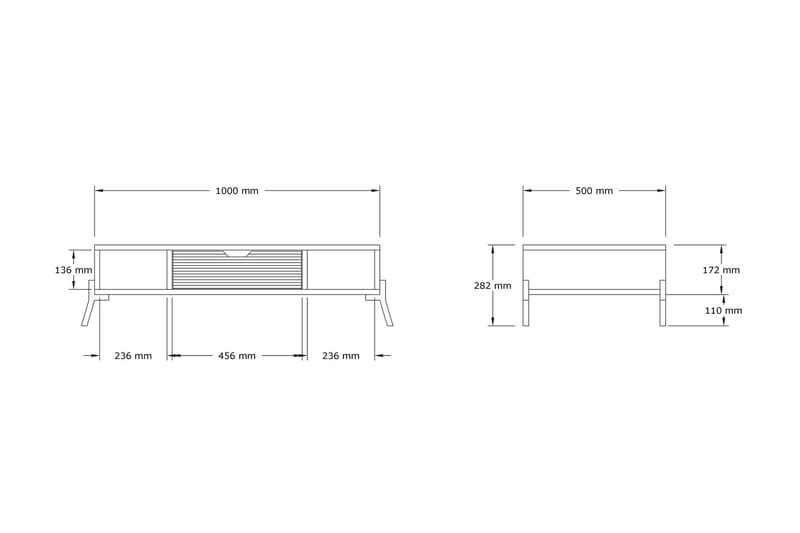 Athodna Sofabord 100x28,2x100 cm - Blå - Møbler - Bord - Sofabord