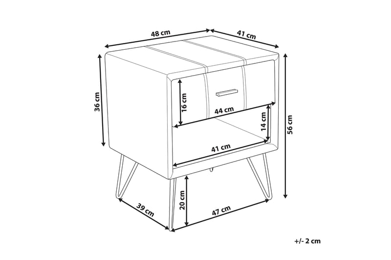 Aventin Sofabord 48 cm - Hvit/Kunstskinn - Møbler - Bord - Sofabord