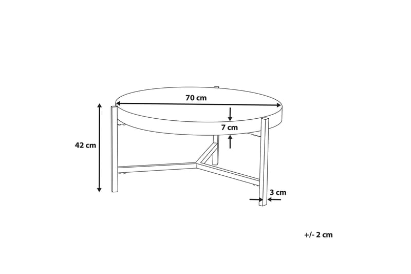 Bonita Sofabord 75 cm - Grå - Møbler - Bord - Sofabord