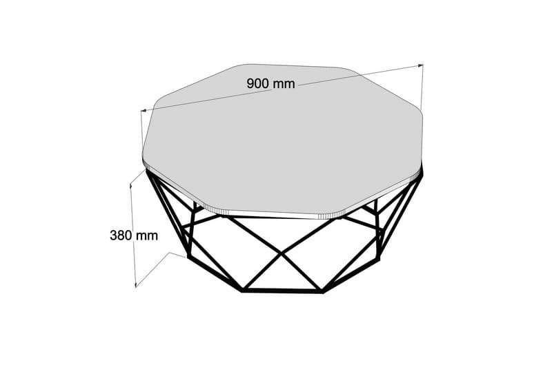 Callear Sofabord 90 cm Kantigt - Hvit/Svart - Møbler - Bord - Sofabord