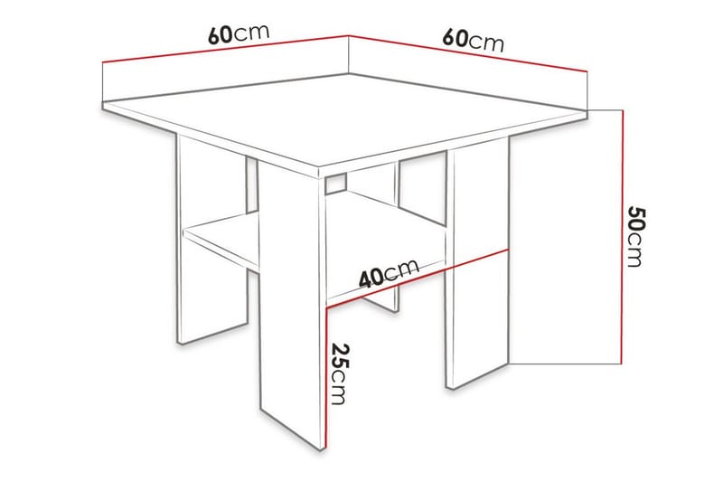 Carnew Sofabord 60 cm - Hvid - Møbler - Bord - Sofabord