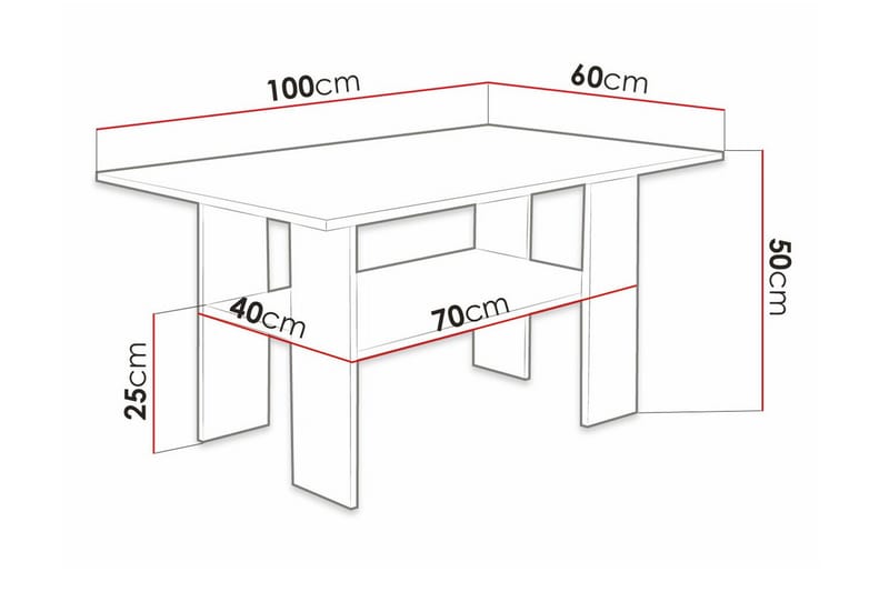 Carnew Sofabord 60 cm - Hvid - Møbler - Bord - Sofabord