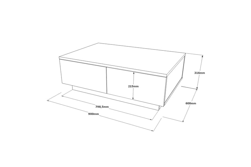 Cranner Sofabord 90 cm - Sølv/Antrasitt - Møbler - Bord - Sofabord