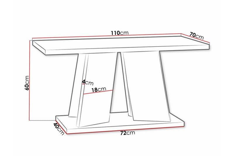 Denogal Sofabord 70 cm - Hvid - Møbler - Bord - Sofabord