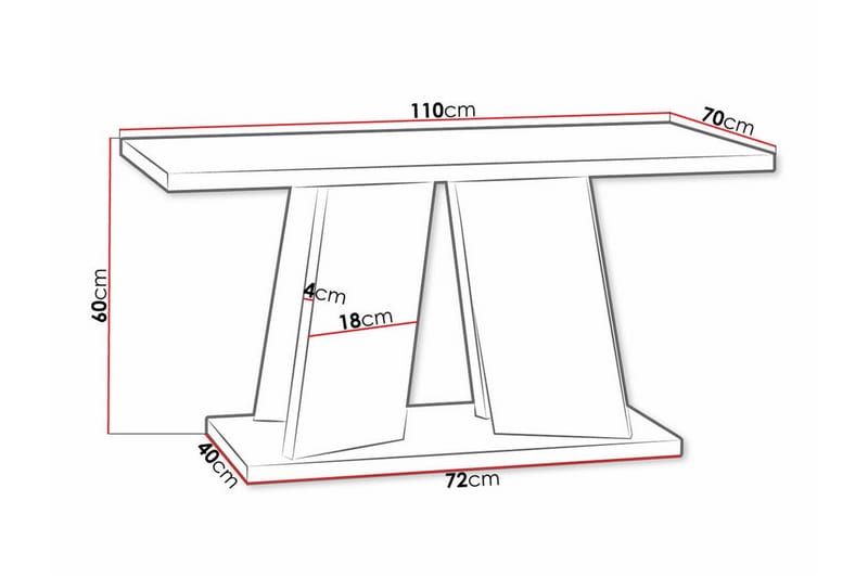 Denogal Sofabord 70 cm - Hvid - Møbler - Bord - Sofabord