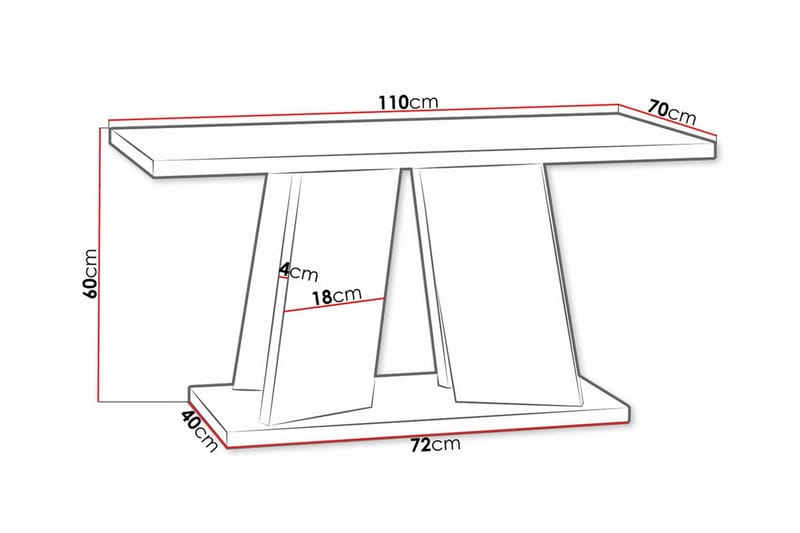 Denogal Sofabord 70 cm - Svart - Møbler - Bord - Sofabord