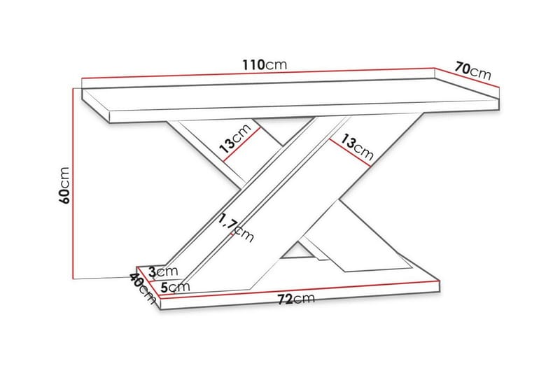 Denogal Sofabord 70 cm - Svart - Møbler - Bord - Sofabord