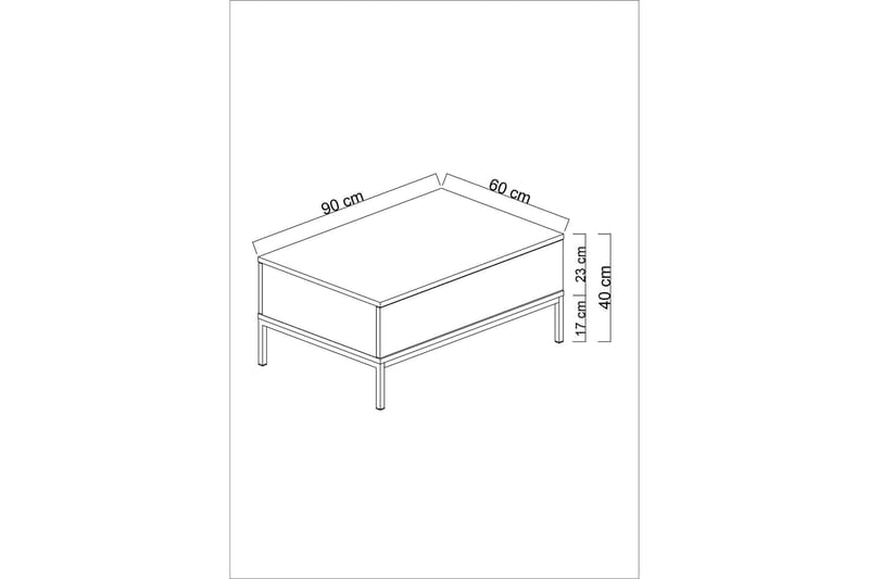 Dorlord Sofabord 90 cm - Grå/Gull - Møbler - Bord - Sofabord