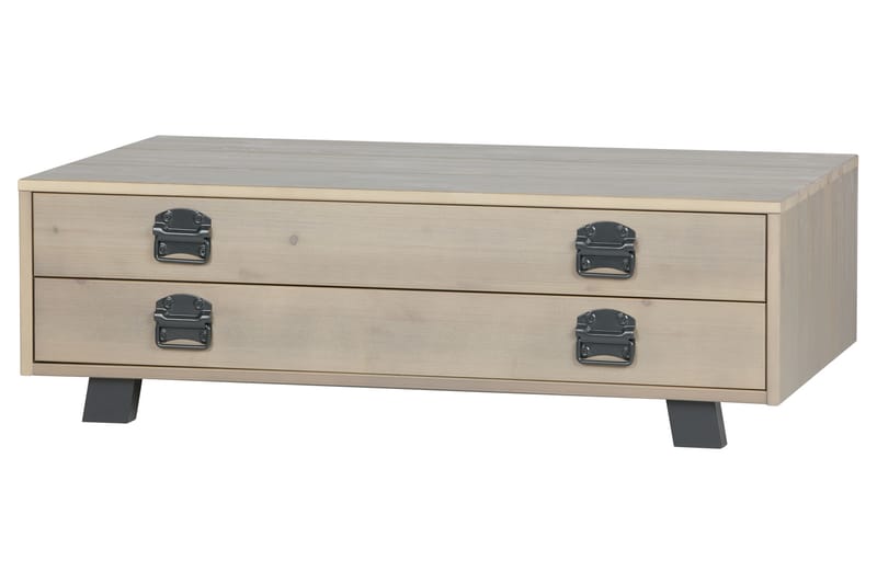 Factory Sofabord 110 cm med Oppbevaringsskuff - Beige/Grå - Møbler - Bord - Sofabord