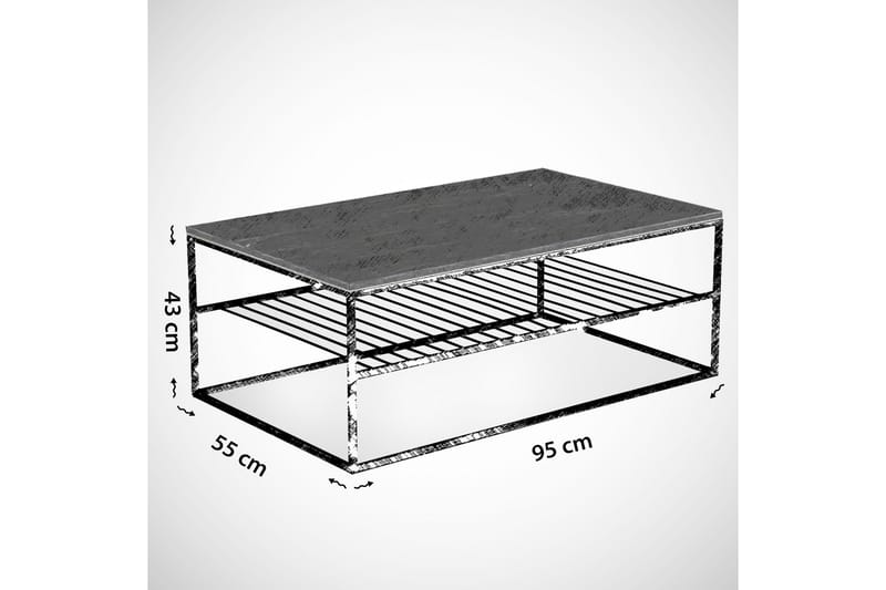 Falan Sofabord 95 cm med Hylle Ribber - Brun - Møbler - Bord - Sofabord