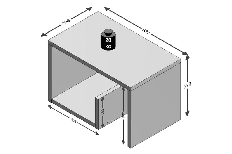 FMD Salongbord 2-i-1 59,1x35,8x37,8 cm sandfarget eik - Møbler - Bord - Sofabord