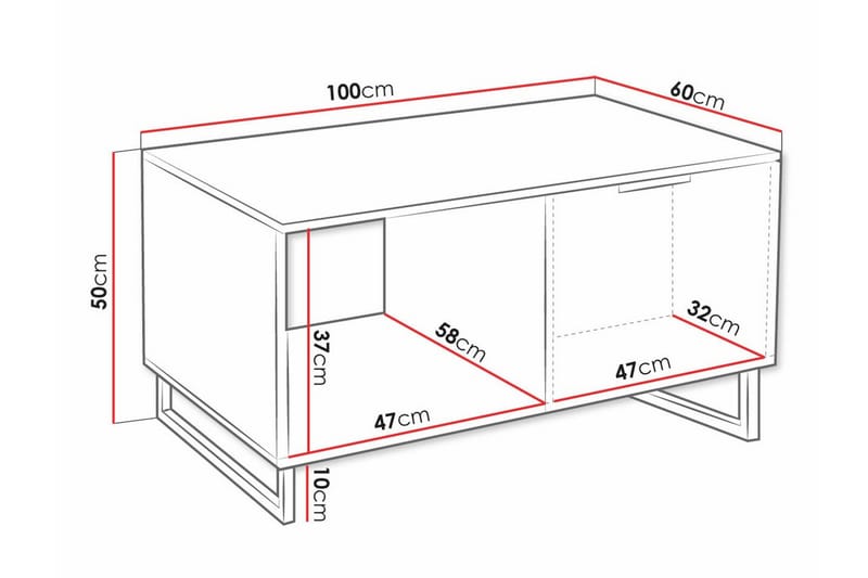 Galbally Sofabord 60 cm - Hvid - Møbler - Bord - Sofabord