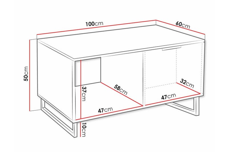 Galbally Sofabord 60 cm - Svart - Møbler - Bord - Sofabord