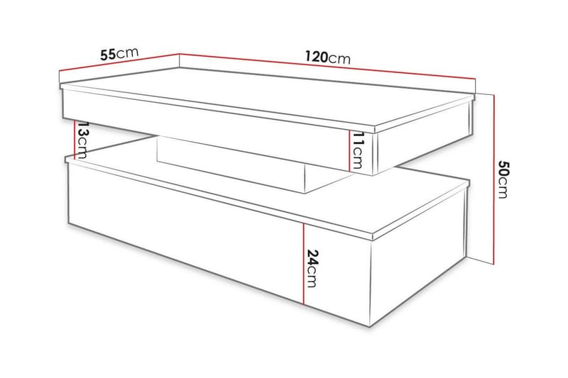 Glenndale Sofabord 55 cm - Hvit - Møbler - Bord - Sofabord