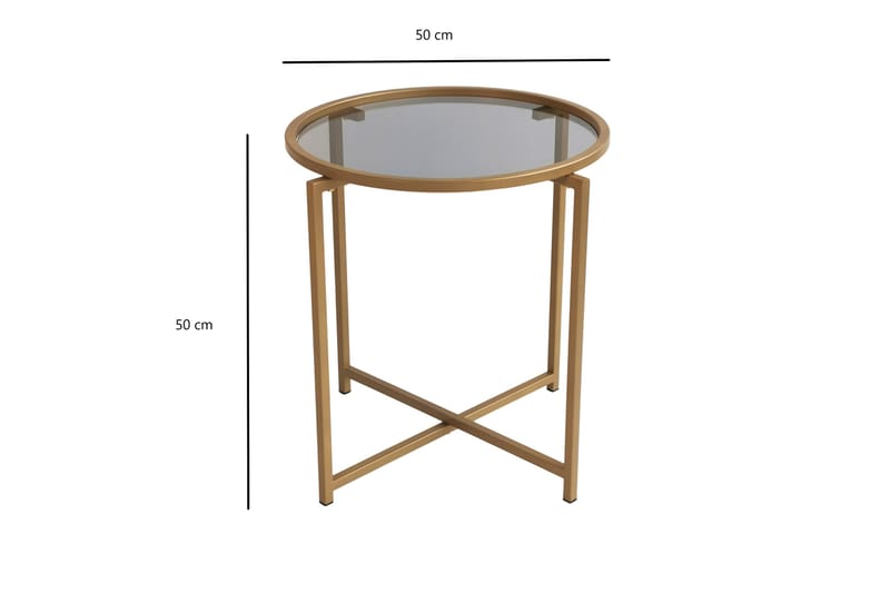 Hardinwre Sofabord 50 cm Rundt 2-pk - Gull/Røykfarget - Møbler - Bord - Sofabord