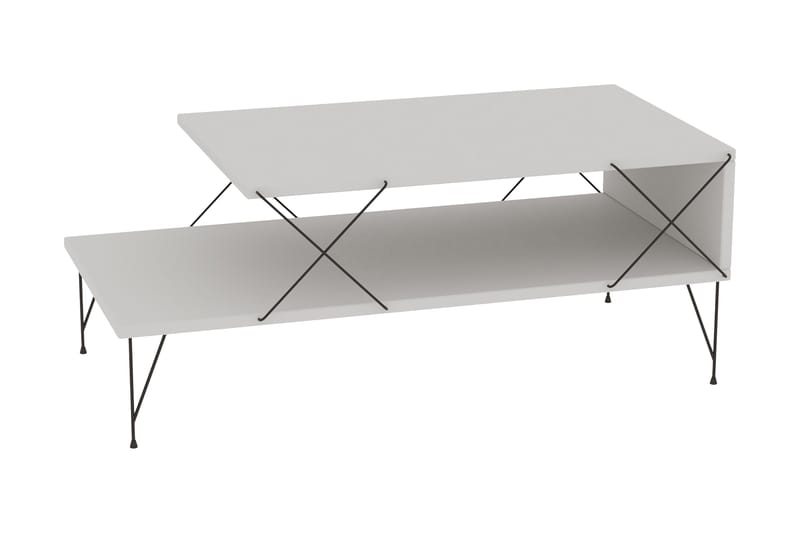 Jaennis Sofabord 100 cm - Hvit/Svart - Møbler - Bord - Sofabord