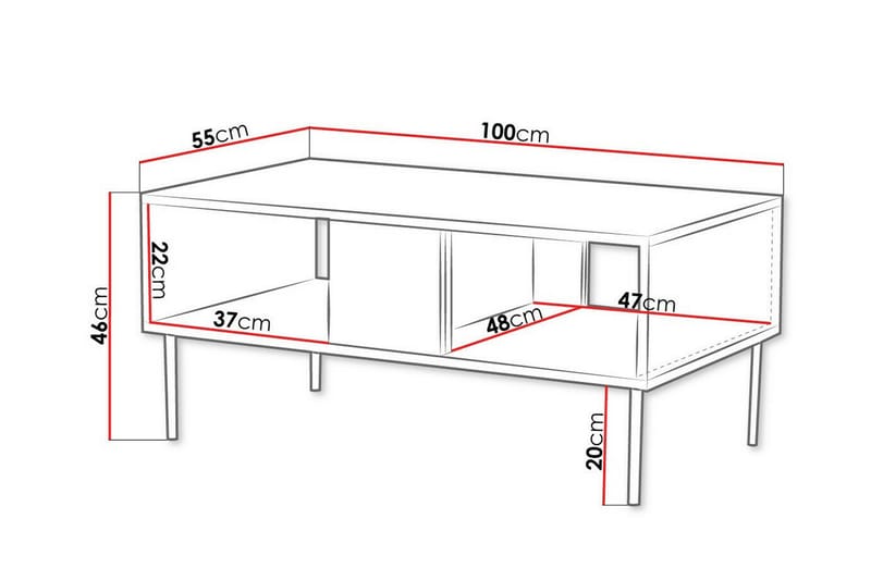 Juniskär Sofabord 55 cm - Valnøtt - Møbler - Bord - Sofabord