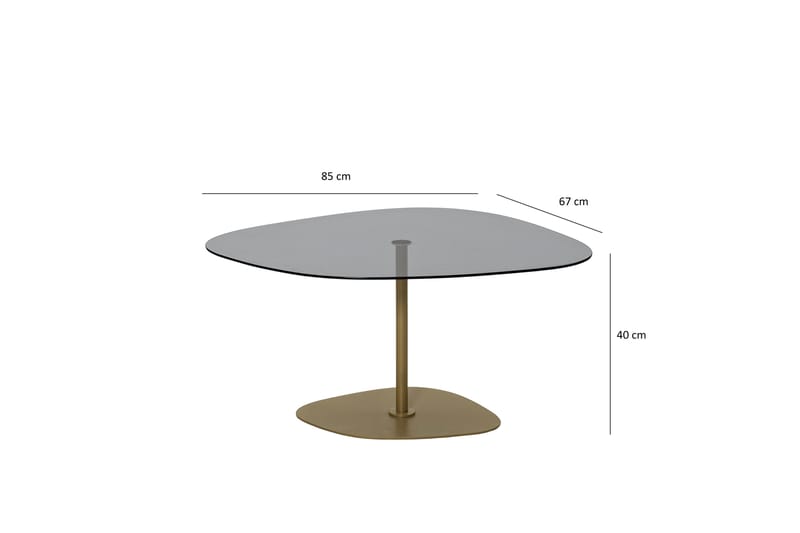 Karamea Sofabord 85 cm - Grå/Gull - Møbler - Bord - Sofabord