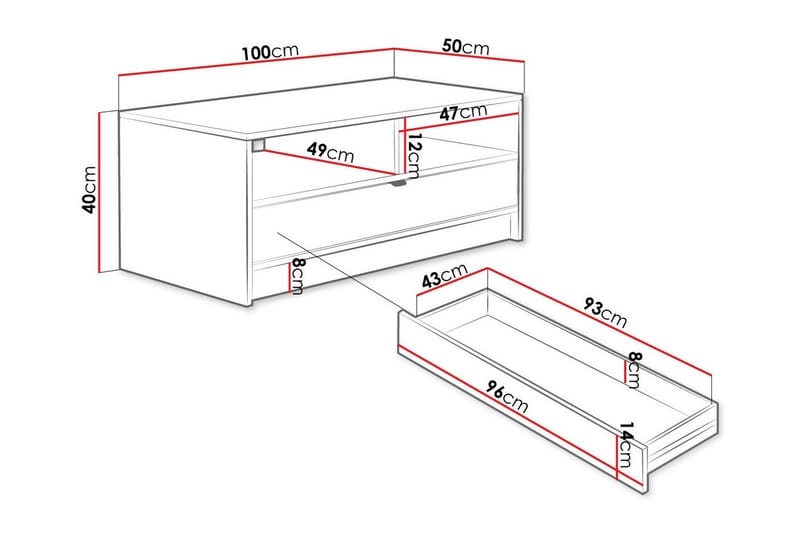 Kintore Sofabord 50 cm - Hvid - Møbler - Bord - Sofabord