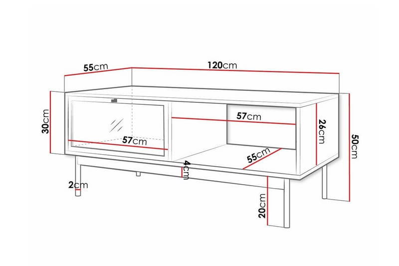 Kintore Sofabord 55 cm - Svart - Møbler - Bord - Sofabord