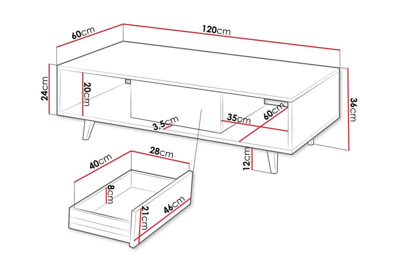 Kintore Sofabord 60 cm - Brun - Møbler - Bord - Sofabord