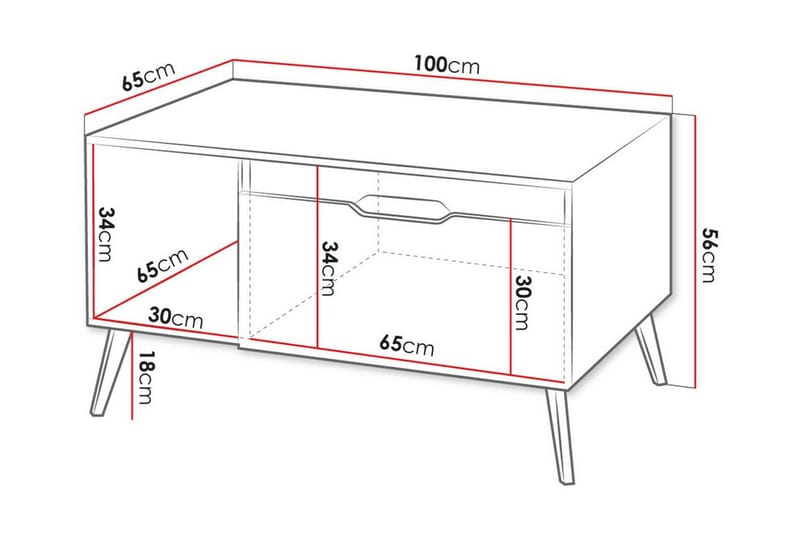 Kintore Sofabord 65 cm - Svart - Møbler - Bord - Sofabord