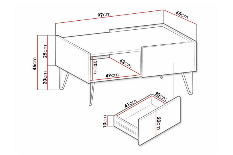 Klinkerville Sofabord 65 cm - Grafitt - Møbler - Bord - Sofabord