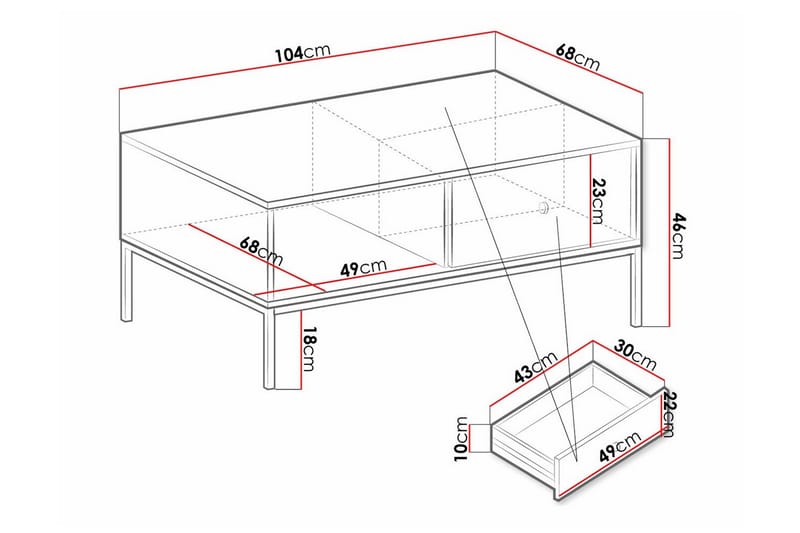 Klinkerville Sofabord 68,1 cm - Svart - Møbler - Bord - Sofabord