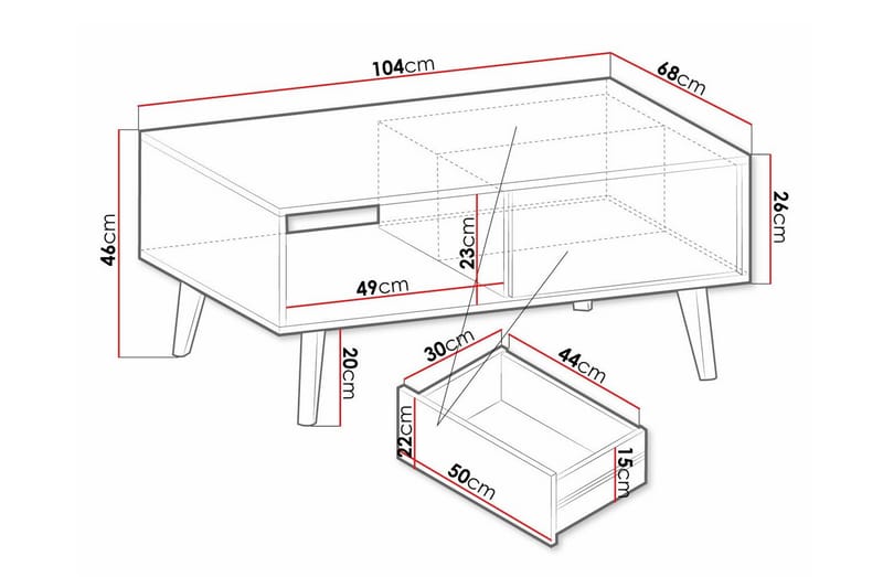 Klinkerville Sofabord 68 cm - Svart - Møbler - Bord - Sofabord