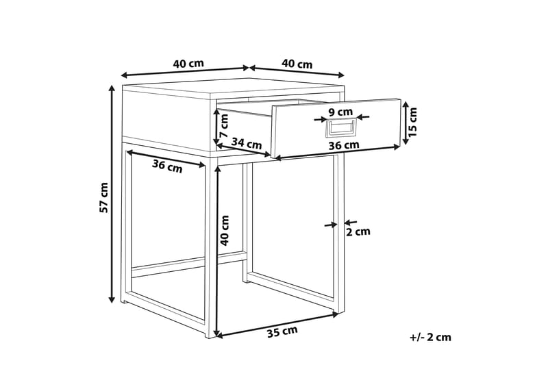 Largona Sofabord 40 cm - Hvit - Møbler - Bord - Sofabord