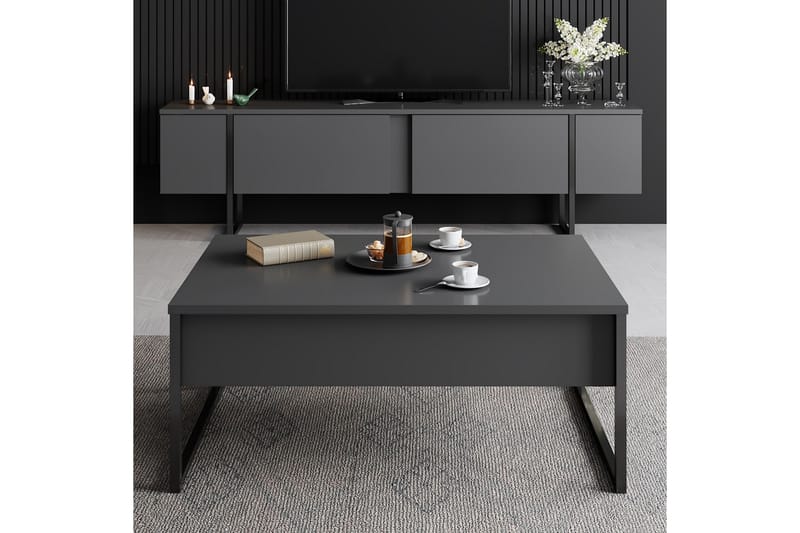 Luxe Soffbord 90x40 cm Svart - Hanah Home - Møbler - Bord - Sofabord