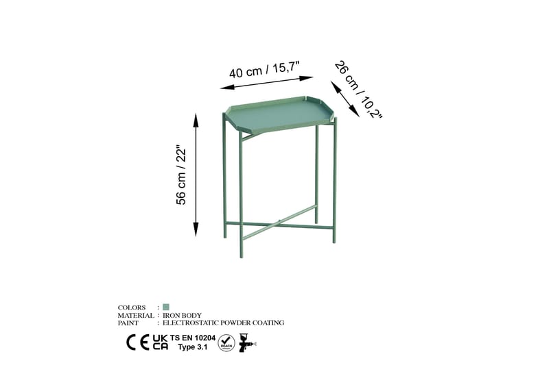 Mamta Sofabord 26 cm - Green - Møbler - Bord - Sofabord