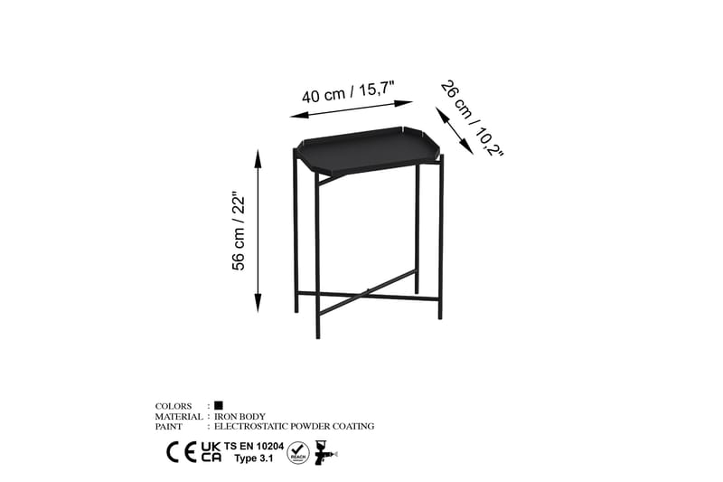 Mamta Sofabord 26 cm - Svart - Møbler - Bord - Sofabord