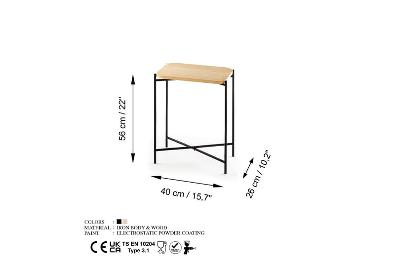 Mamta Sofabord 40 cm - Svart/Naturell - Møbler - Bord - Sofabord