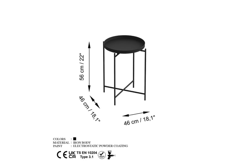 Mamta Sofabord 46 cm - Svart - Møbler - Bord - Sofabord