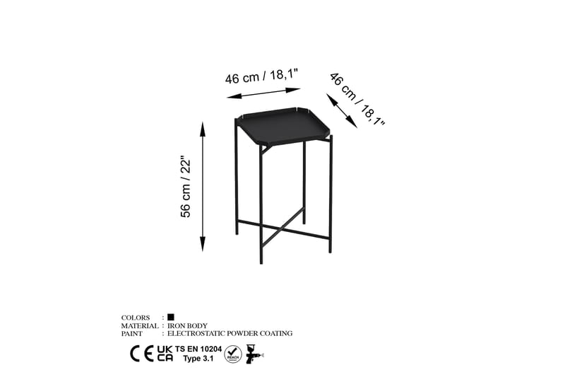 Mamta Sofabord 46 cm - Svart - Møbler - Bord - Sofabord