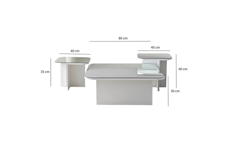 Moosonee Sofabord 80 cm - Hvit - Sofabord