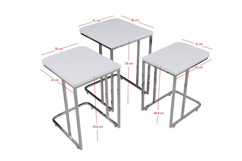 Nagako Sett av bord Hvit - Hanah Home - Møbler - Bord - Sofabord