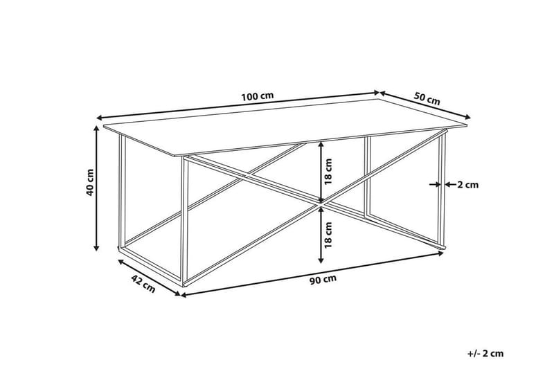 Nod Sofabord 100 cm Marmormønster - Hvit/Gull - Møbler - Bord - Sofabord