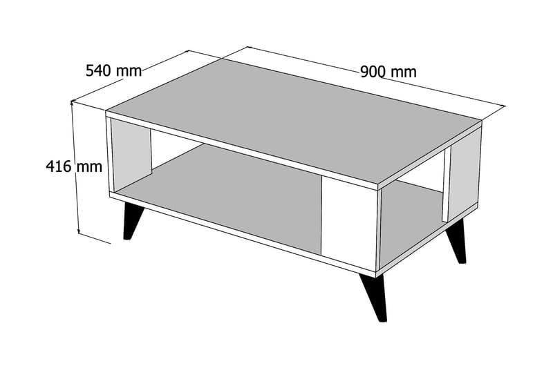 Prinsenbrek Sofabord 90x54x90 cm - Mørkebrun - Møbler - Bord - Sofabord