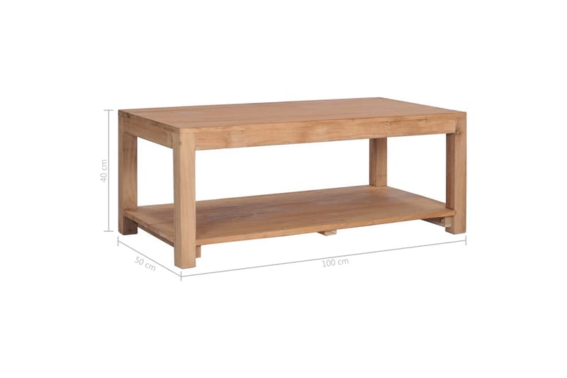 Salongbord 100x50x40 cm heltre teak - Møbler - Bord - Sofabord