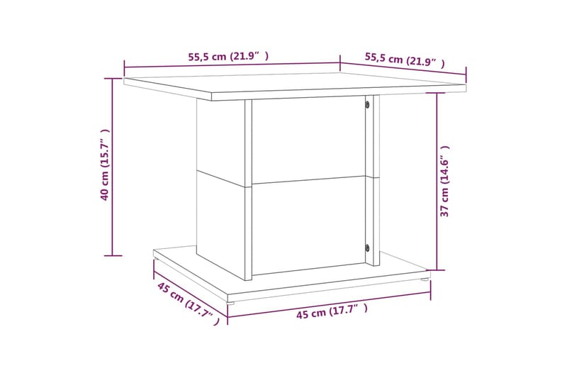 Salongbord brun eik 55,5x55,5x40 cm sponplate - Brun - Møbler - Bord - Sofabord