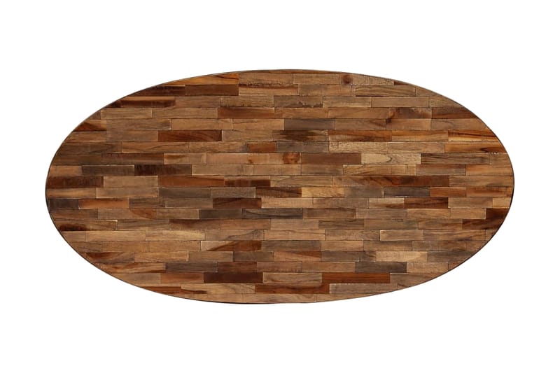 Salongbord gjenvunnet heltre i teak oval 120x60x30 cm - Teak - Møbler - Bord - Sofabord