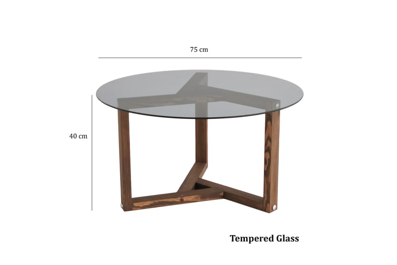 Sibas Sofabord 75 cm Rundt - Smoky / Teak - Møbler - Bord - Sofabord