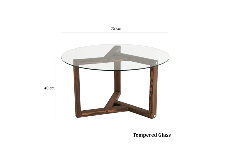 Sibas Sofabord 75 cm Rundt - Valnøtt - Møbler - Bord - Sofabord