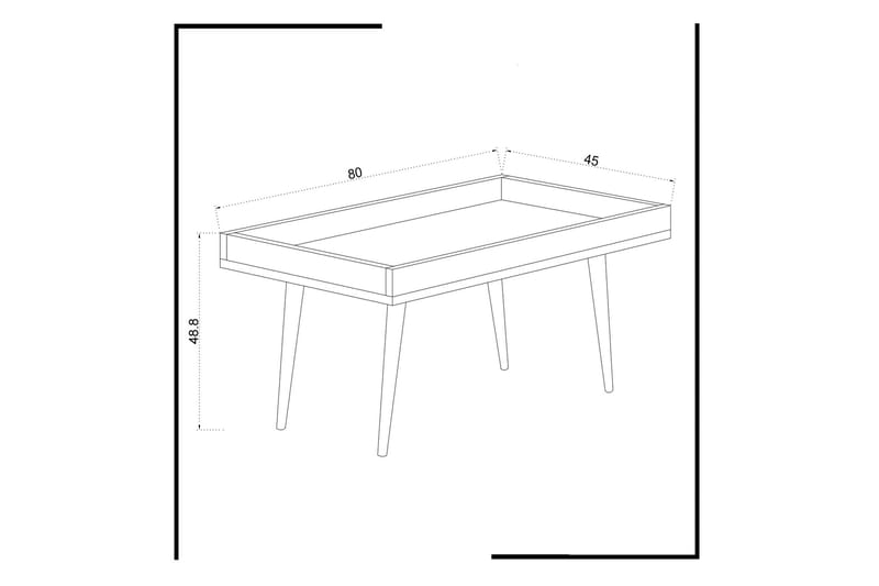 Skaberg Sofabord 80 cm - Hvit/Natur - Møbler - Bord - Sofabord