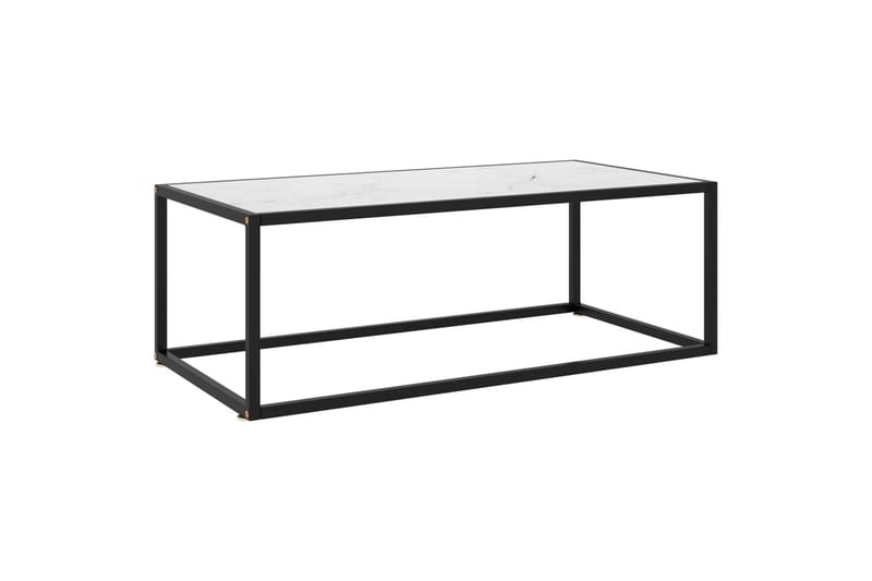 Tebord svart med hvitt marmorglass 100x50x35 cm - Svart - Møbler - Bord - Sofabord