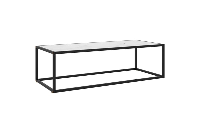 Tebord svart med hvitt marmorglass 120x50x35 cm - Svart - Møbler - Bord - Sofabord